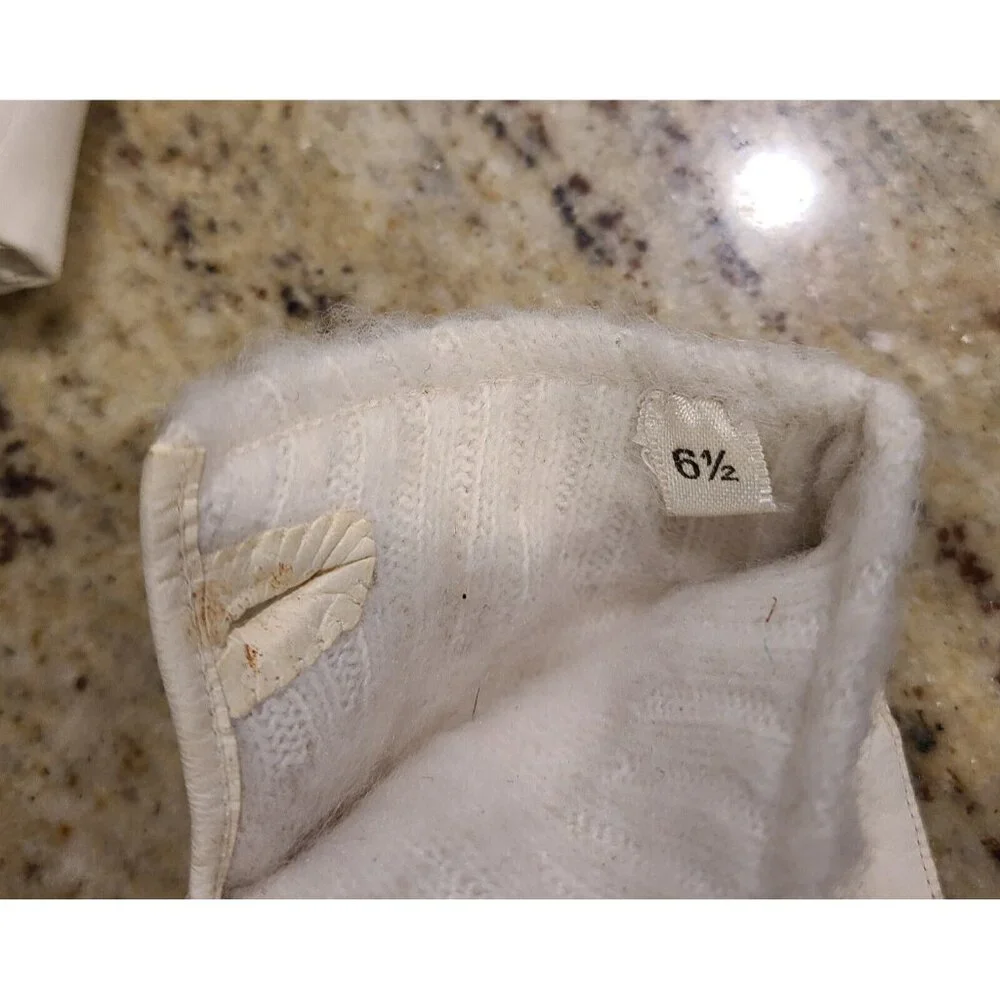 Vintage Size S Cream Soft Leather Knit Lined 8